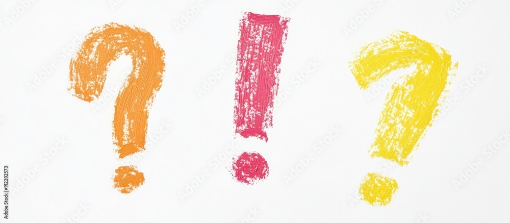 Painted Question Marks and Exclamation Point Painted Question Marks and Exclamation Point