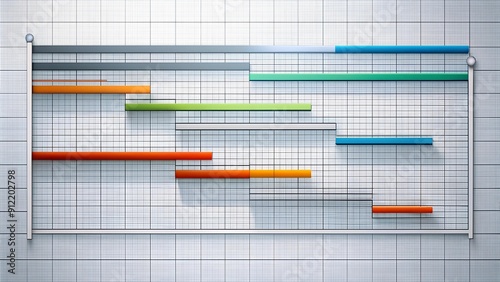 Abstract Geometric Gantt Chart: A Visual Guide to Project Planning  generative AI photo