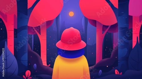 Captivating depicting a child s awestruck wide eyed expression in a magical enchanted forest scene filled with glowing trees mysterious mushrooms and a serene photo