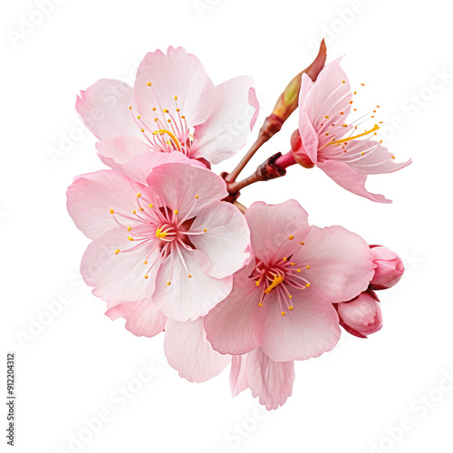 Beautiful sakura flowers isolated on white