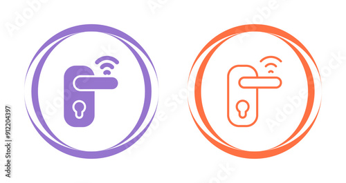 Smart Door Lock Vector Icon
