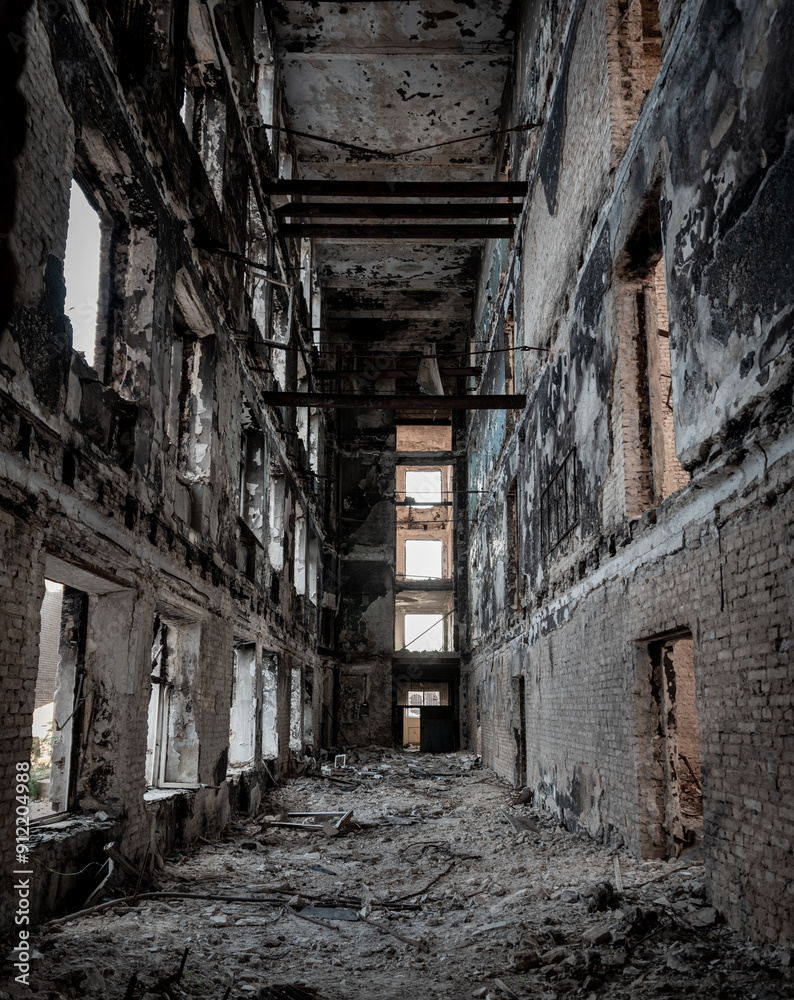 destroyed school in a city lost in the war in Ukraine destroyed school in a city lost in the war in Ukraine