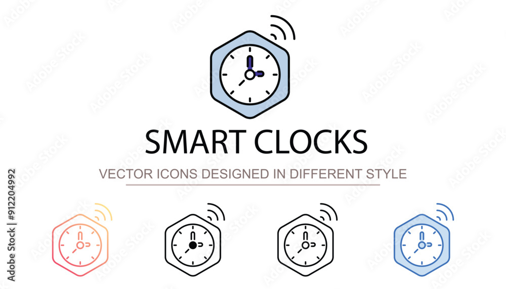 Smart Clocks icon design with white background stock illustration Smart Clocks icon design with white background stock illustration