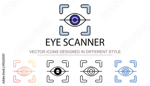 Eye Scanner icon design with white background stock illustration