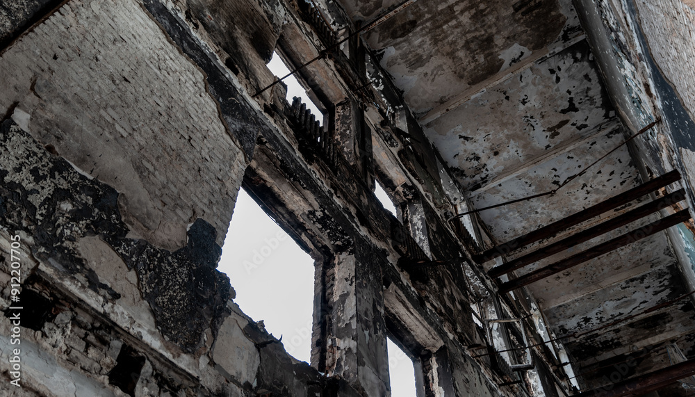 destroyed school in a city lost in the war in Ukraine destroyed school in a city lost in the war in Ukraine