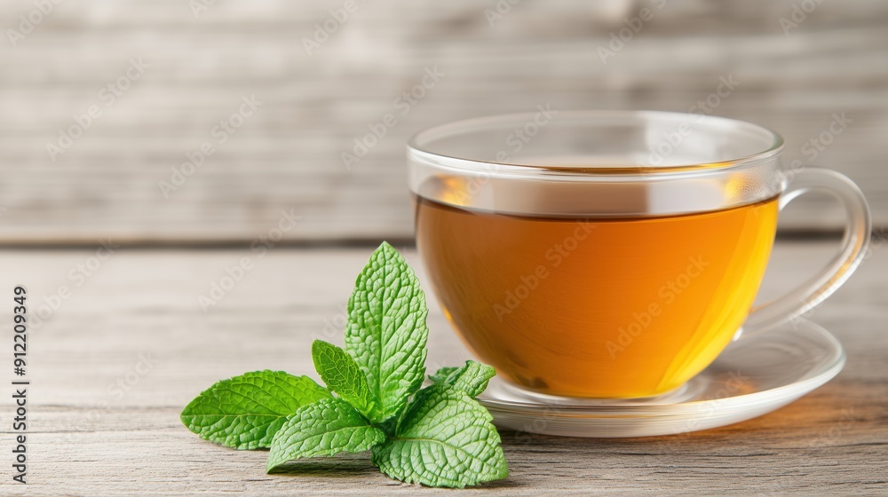 A cup of herbal tea, garnished with fresh mint leaves. Perfect for health and relaxation. A cup of herbal tea, garnished with fresh mint leaves. Perfect for health and relaxation.