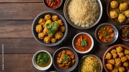 south Asian meals on table