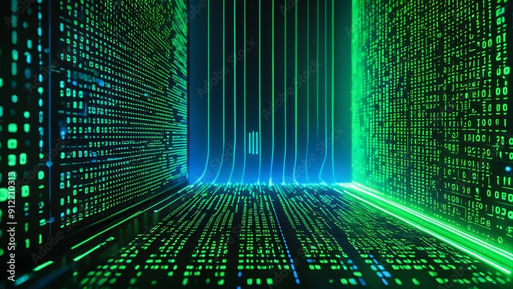 A computer screen with a green background and a row of numbers A computer screen with a green background and a row of numbers