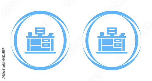 Office Desk Vector Icon