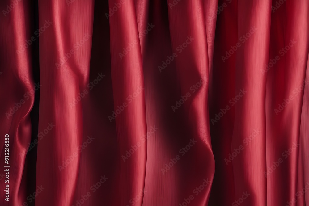 Obraz premium Inviting rustic red silk curtain, AI Generated