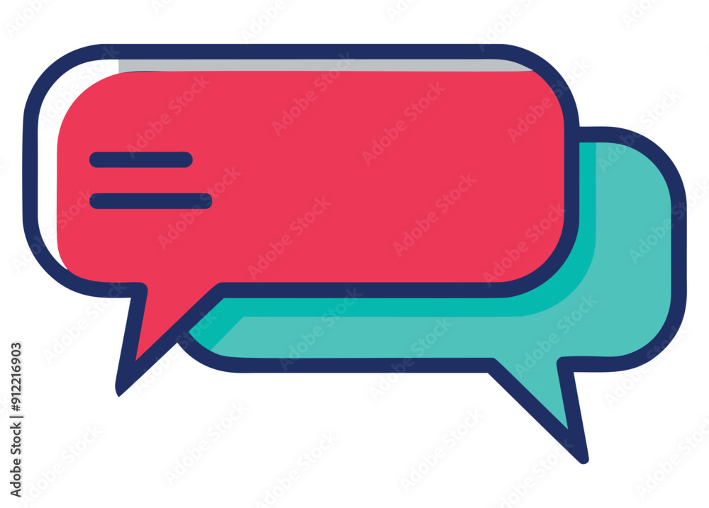 Colorful speech bubbles with a red and blue design. Vector illustration Colorful speech bubbles with a red and blue design. Vector illustration