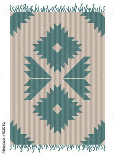 Nubian Egyptian rug ornaments design with retro vintage illustration seamless pattern Carpet design. Vector illustration. It can be used for wallpaper