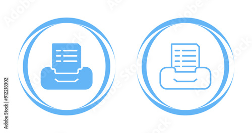 Filing cabinet with files Vector Icon