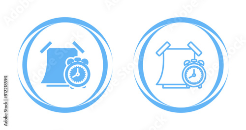 Sticky note with alarm clo Vector Icon
