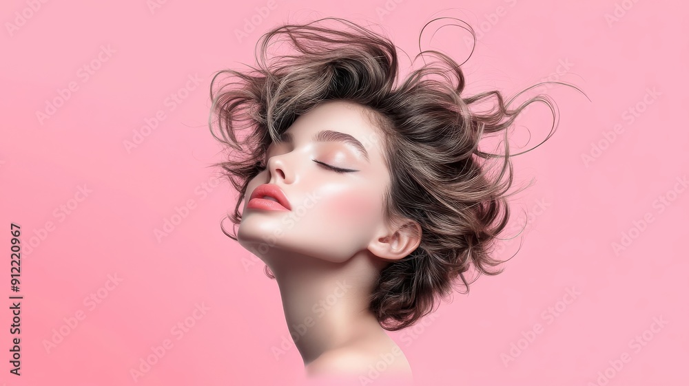 Minimalist portrait of person with short, defined curls.