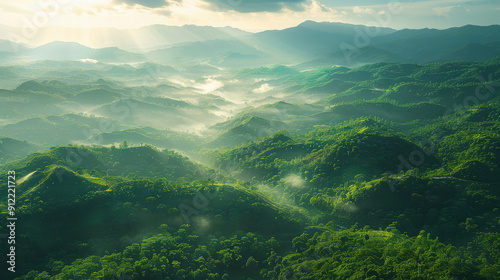 beautiful aerial view of The Khasi Hills