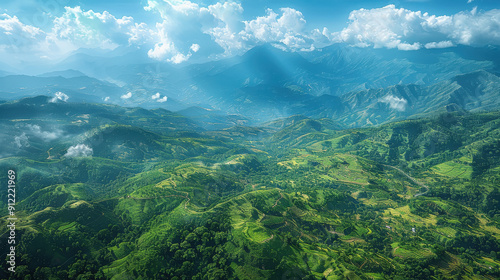 beautiful aerial view of The Khasi Hills