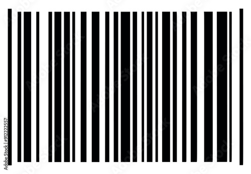 Black and white barcode pattern on white background. Vector illustration