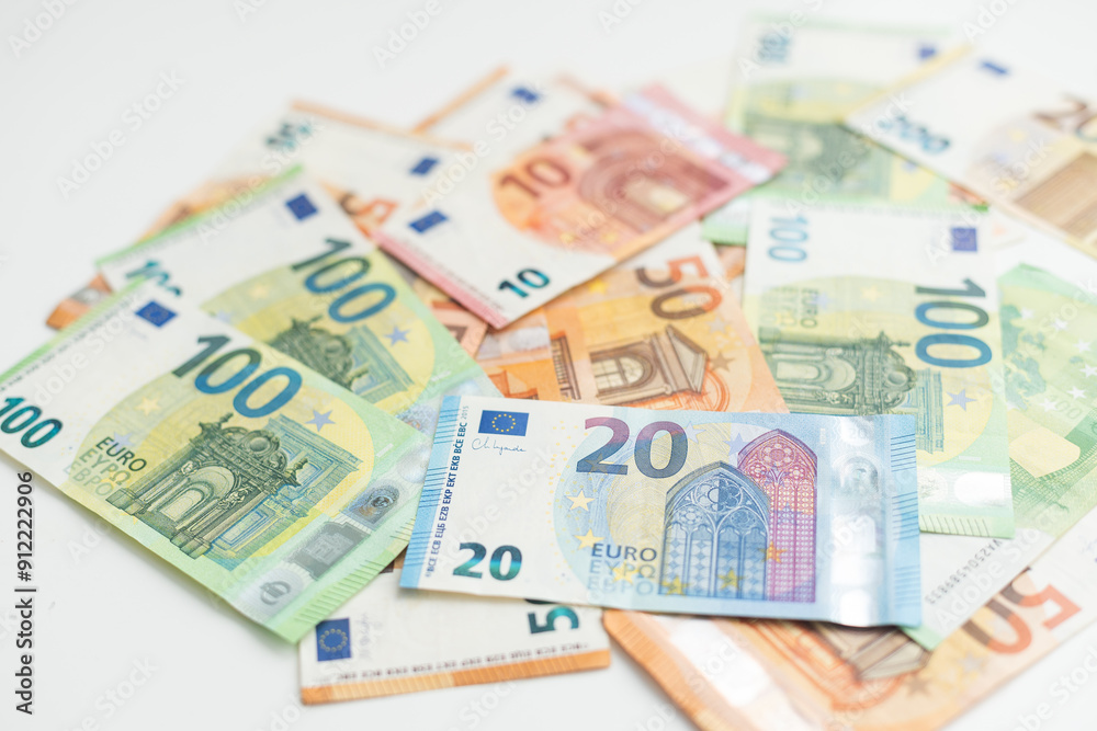 Close up Euro money background from many value of twenty, fifty and on hundred euro Close up Euro money background from many value of twenty, fifty and on hundred euro