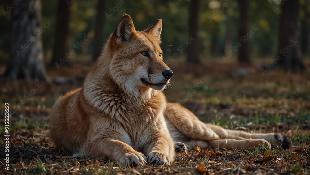 wolf in forest wolf in forest
