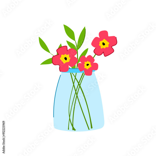 ceramic vase flower cartoon. porcelain home, decor bunch, pottery garden ceramic vase flower sign. isolated symbol vector illustration