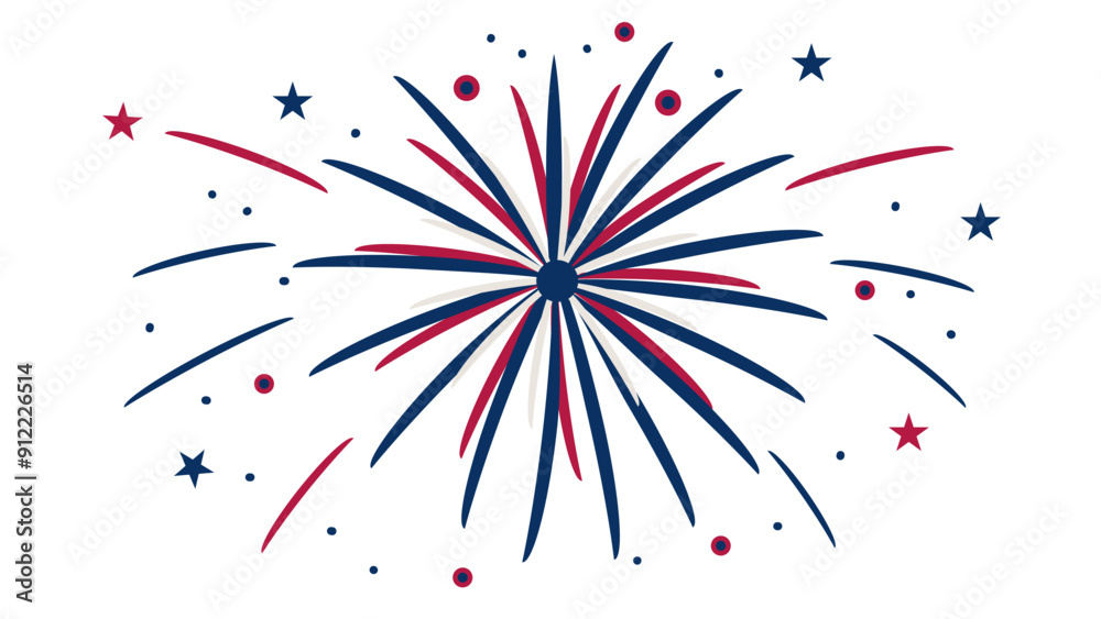 Fireworks burst in the colours of United States flag Fireworks burst in the colours of United States flag