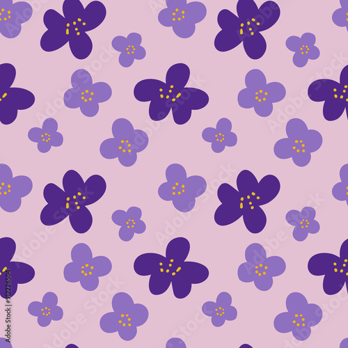 Seamless pattern with violets