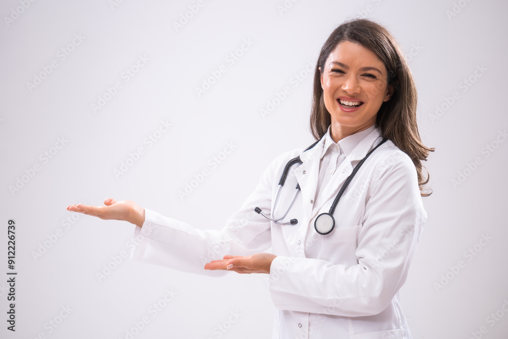 Portrait of doctor who is cheerful and greeting patient.