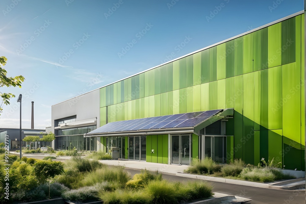 crafted green factory as symbol of green washing concept crafted green factory as symbol of green washing concept