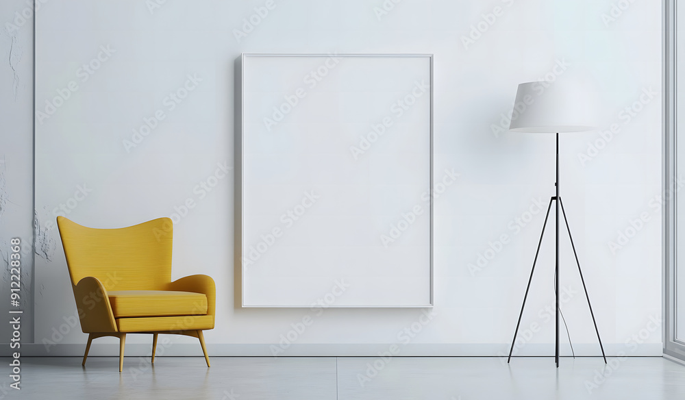 Picture frame mockup in the interior of a modern living room on a grey wall with a sofa and a plant in a vase design, transparent wall art mock-up design Picture frame mockup in the interior of a modern living room on a grey wall with a sofa and a plant in a vase design, transparent wall art mock-up design