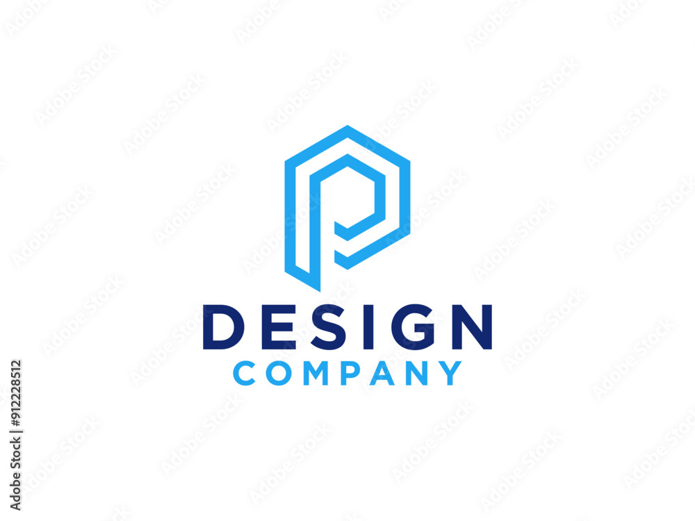 Abstract Initial Letter P Logo. Blue Geometric Line isolated on White Background. Usable for Business and Branding Logos. Abstract Initial Letter P Logo. Blue Geometric Line isolated on White Background. Usable for Business and Branding Logos.