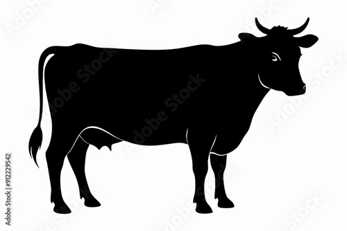 cow silhouette, cow vector illustration, bull, cow icon