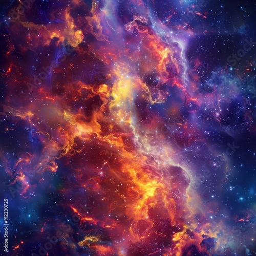 14. Cosmic nebula with vibrant colors, abstract background, space theme