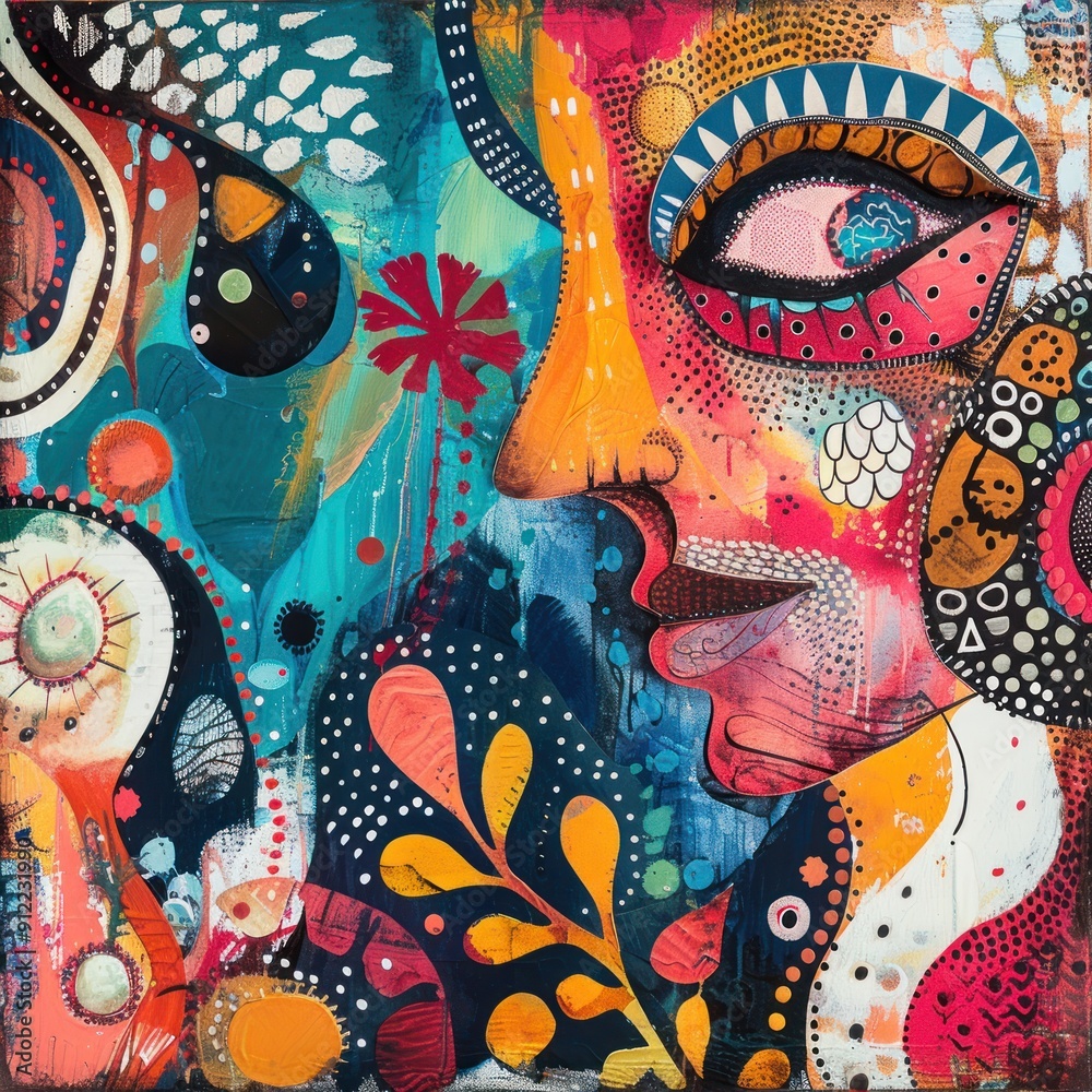 Fototapeta premium 30. Abstract boho patterns, wall art, free-spirited style