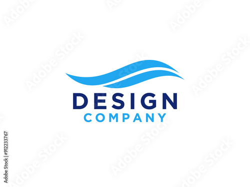 Abstract Wave Logo. Blue Light Sea Water Wave isolated on White Background. Usable for Business and Nature Logos.