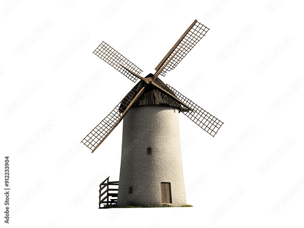 Obraz premium Windmill isolated on transparent or white background