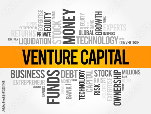 Venture Capital - form of investment in early-stage companies with strong growth potential, word cloud concept background