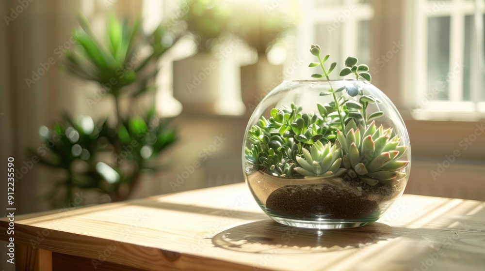 Succulent Terrarium In Sunlight Succulent Terrarium In Sunlight