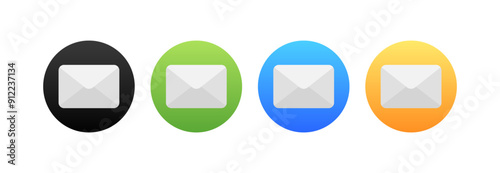 Mail set icons. Flat style. Vector icons.