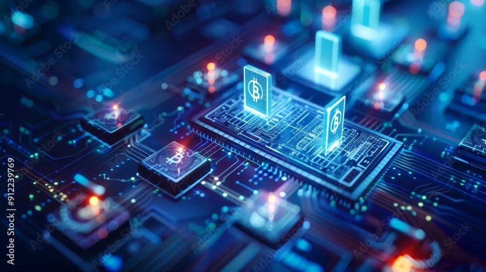 Digital Cryptocurrency Blockchain Technology Concept Digital Cryptocurrency Blockchain Technology Concept