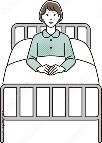 入院している女性