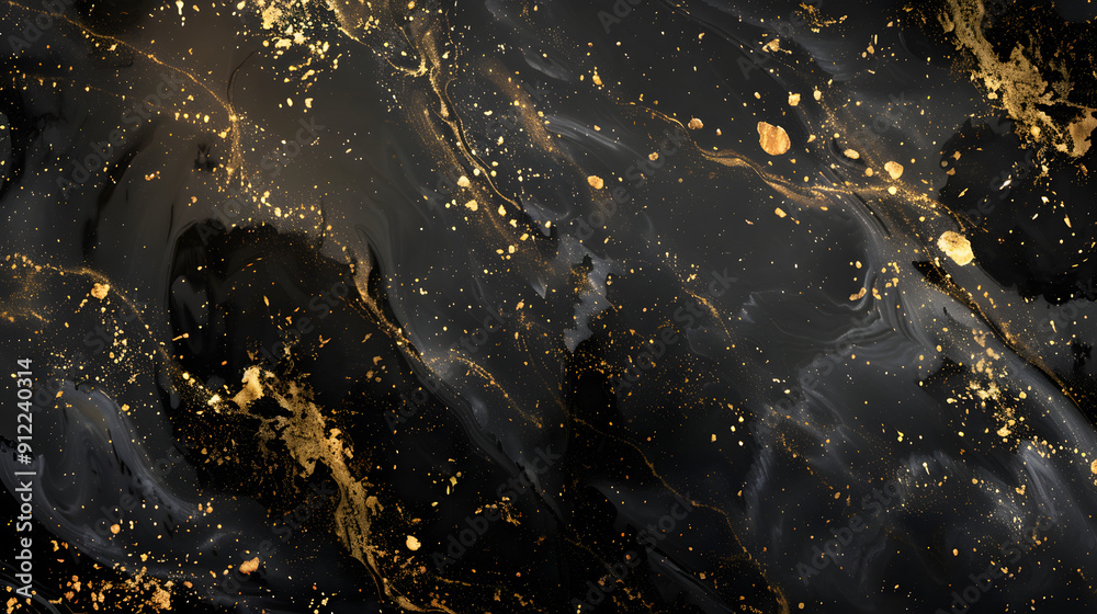 Abstract Gold and Black Marble Background. Gold abstract black marble background art paint pattern ink texture watercolor white fluid wall. Abstract liquid gold design luxury wallpaper	