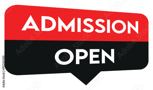 Admission open banner text web vector element.