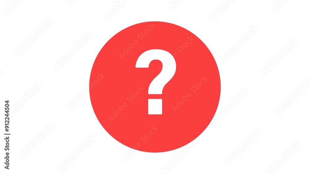 Animation of the red circle question mark icon. Smooth and simple animation of question marks, 4k alpha channel Animation of the red circle question mark icon. Smooth and simple animation of question marks, 4k alpha channel