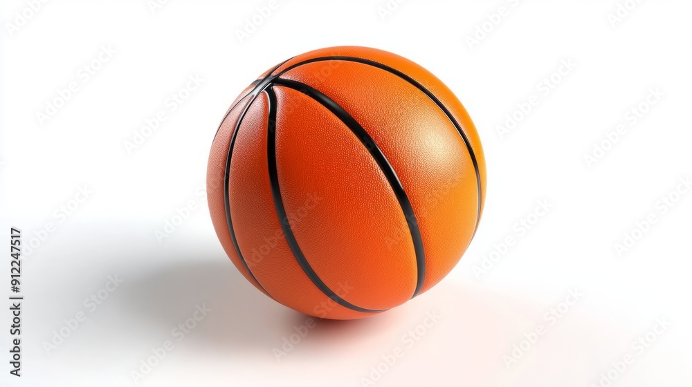 Fototapeta premium Realistic 3D Orange & Black Basketball - Isolated on White Background