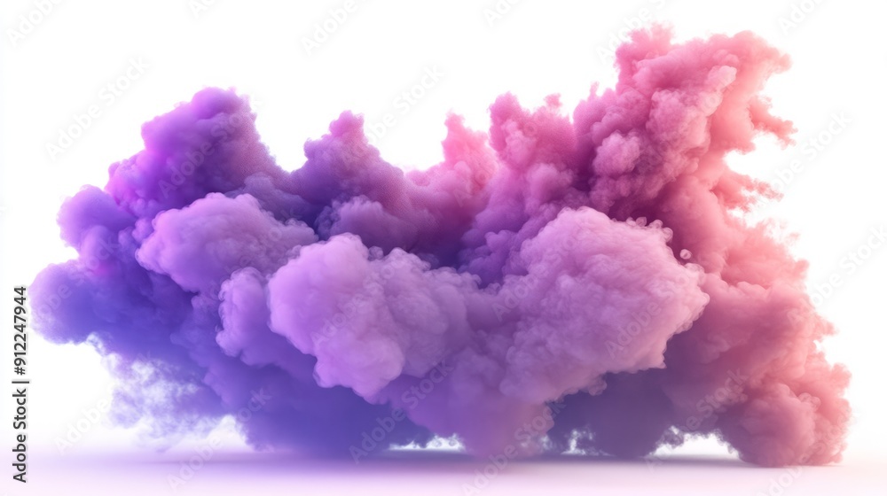 Fototapeta premium 3D Abstract Cloud Formations in Purple and Pink - Download