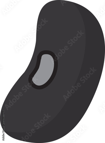 Black turtle bean vector. Black turtle bean on white background.