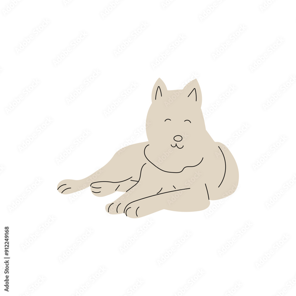 lying dog drawing vector illustration isolated lying dog drawing vector illustration isolated