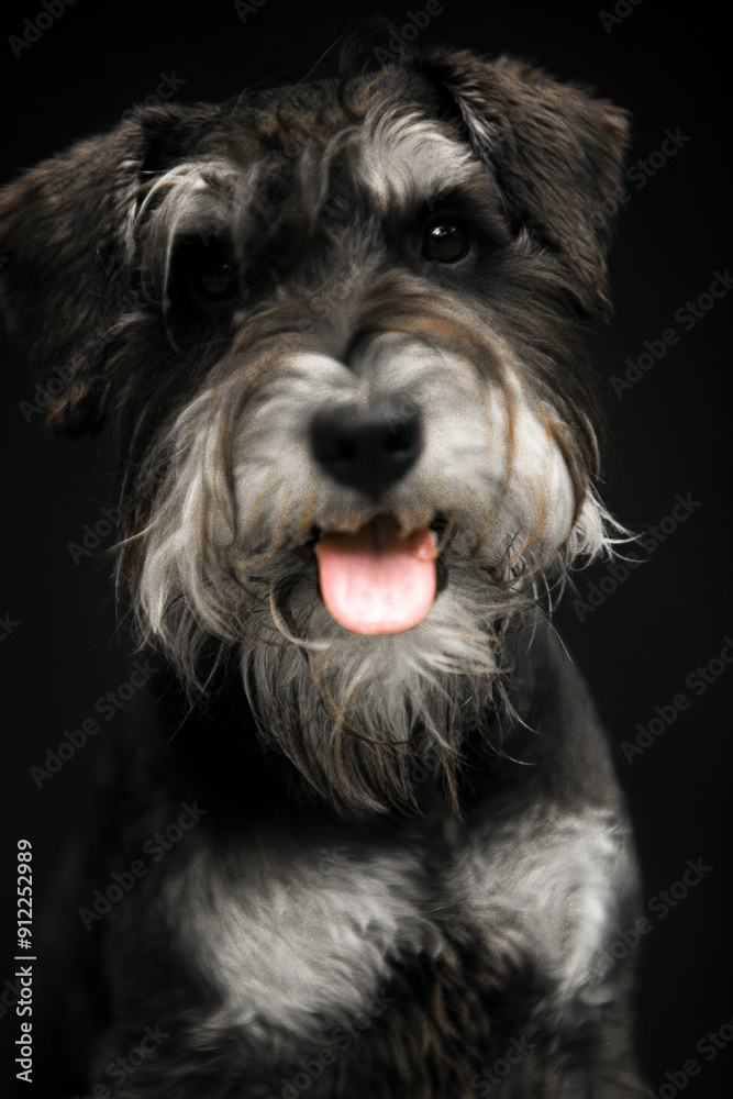 Portrait of a dog on a black background Portrait of a dog on a black background