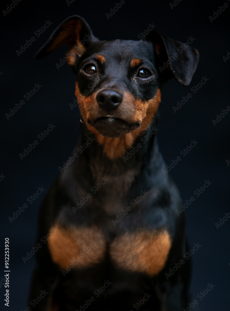Portrait of a dog on a black background Portrait of a dog on a black background